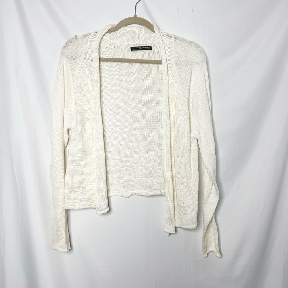 Peruvian Connection Women's Cream Crop Sweater 100% Pima Cotton Size XL